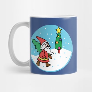 santa claus with christmas tree Mug